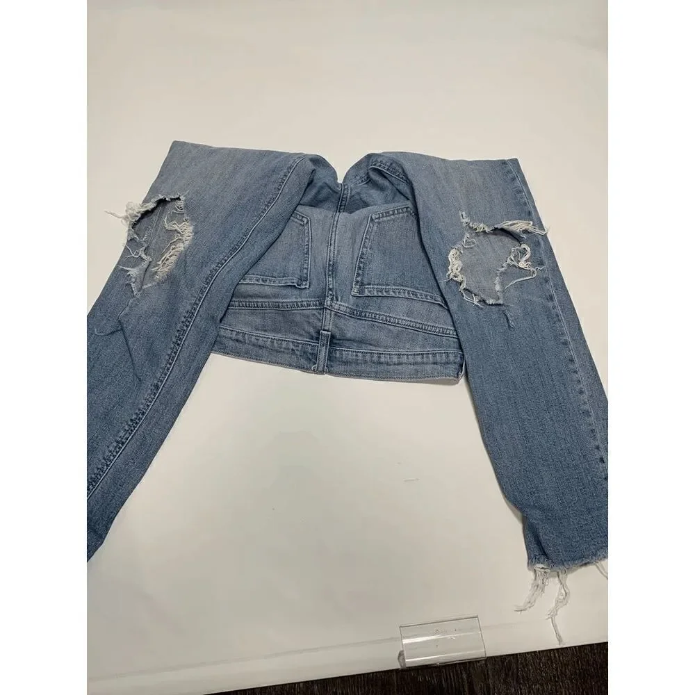 Old Navy Womens Denim Jeans Boyfriend Distressed Light Wash Size 4